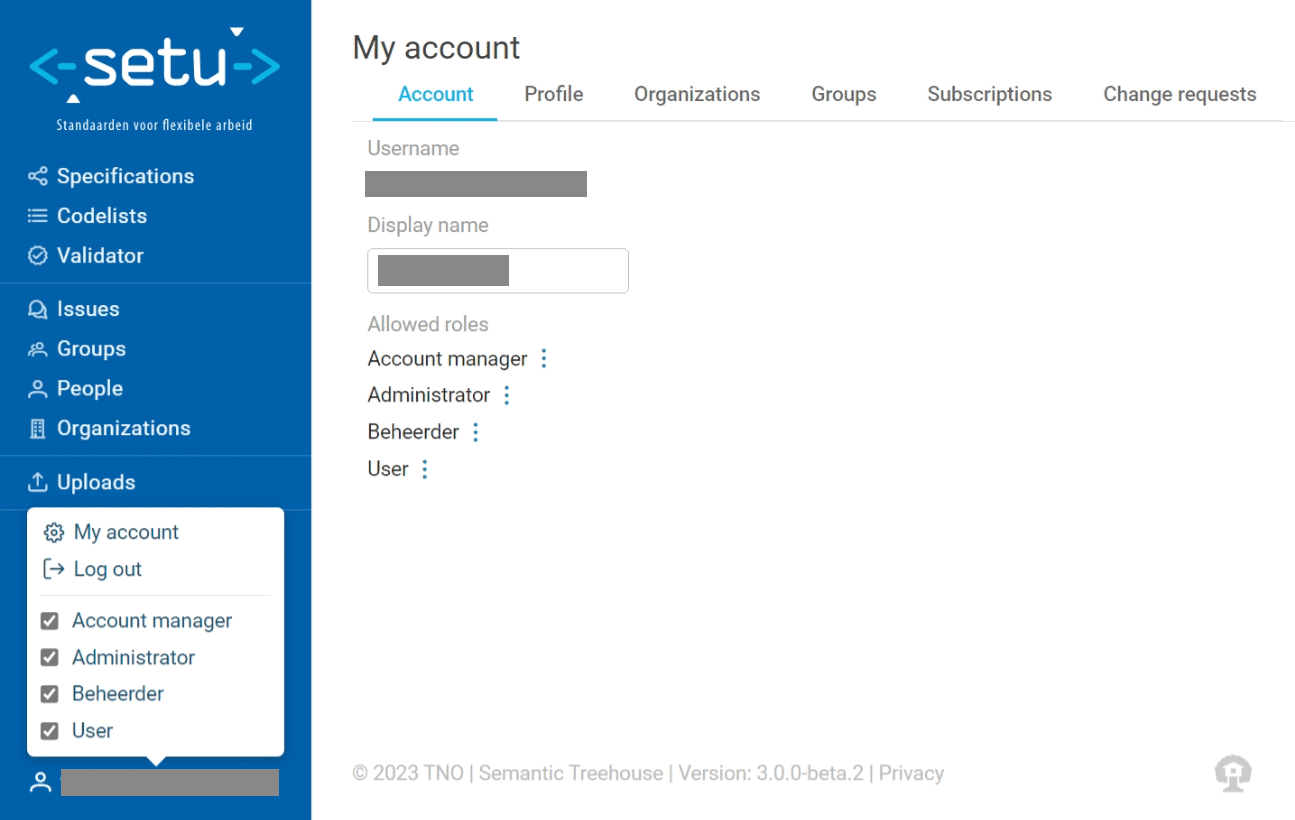 Account settings