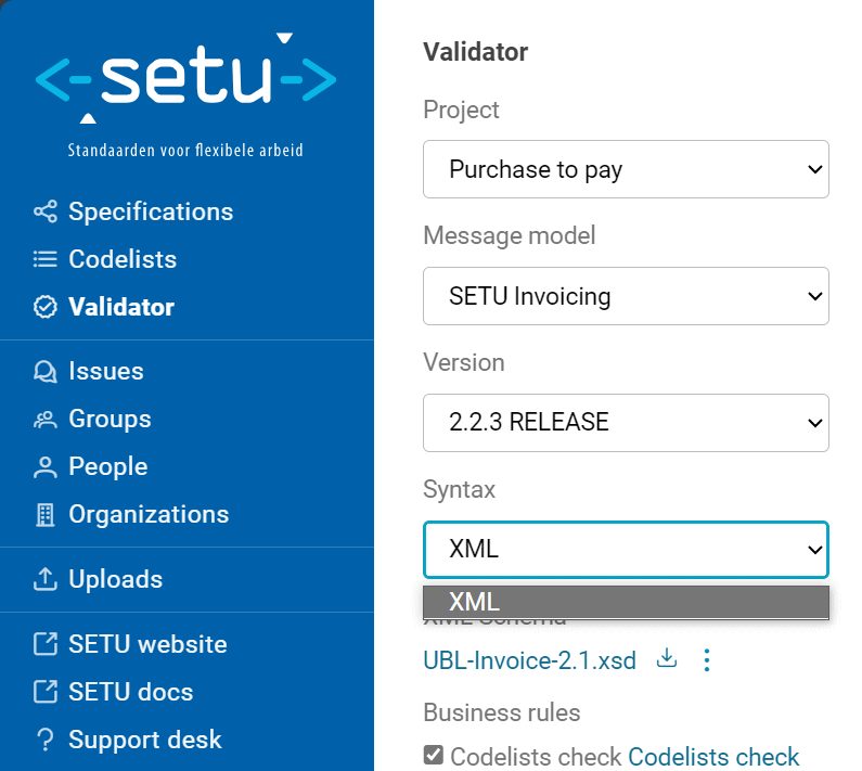 Syntax selection of the message model version