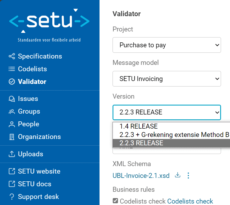 Select the desired message model version